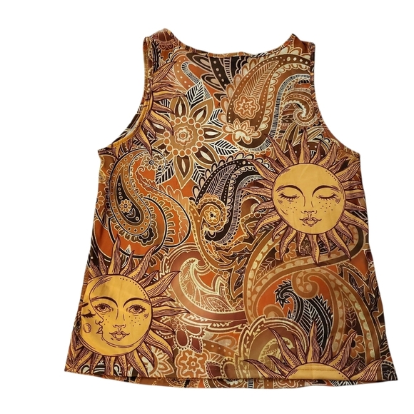 SHEIN NIB Gold and Orange Celestial Tank Top MED - Picture 7 of 9